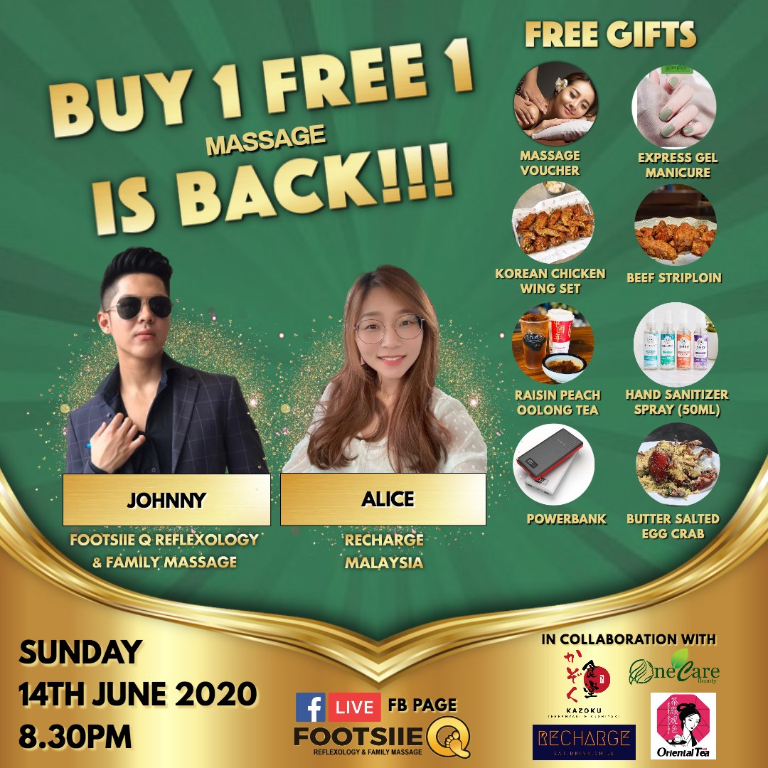 Footsiie Q Reflexology Family Massage Hello Kuching Massage And Food Lovers Let S Make This More Fun Yea One Lucky Winner Will Get A Free 1 Hour Massage Voucher