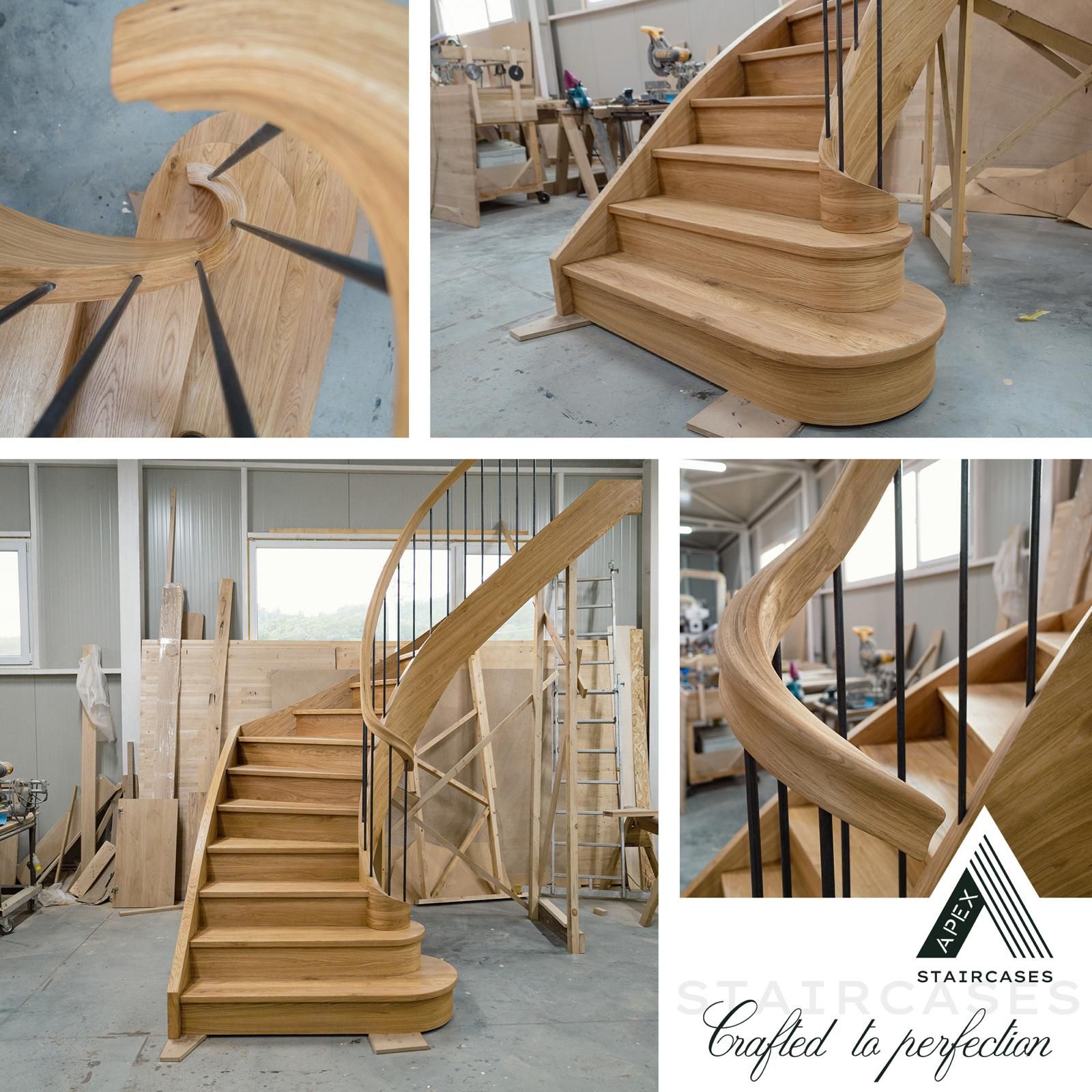 Apex - ️Bespoke curved oak staircase ️ This stunning custom staircase ...