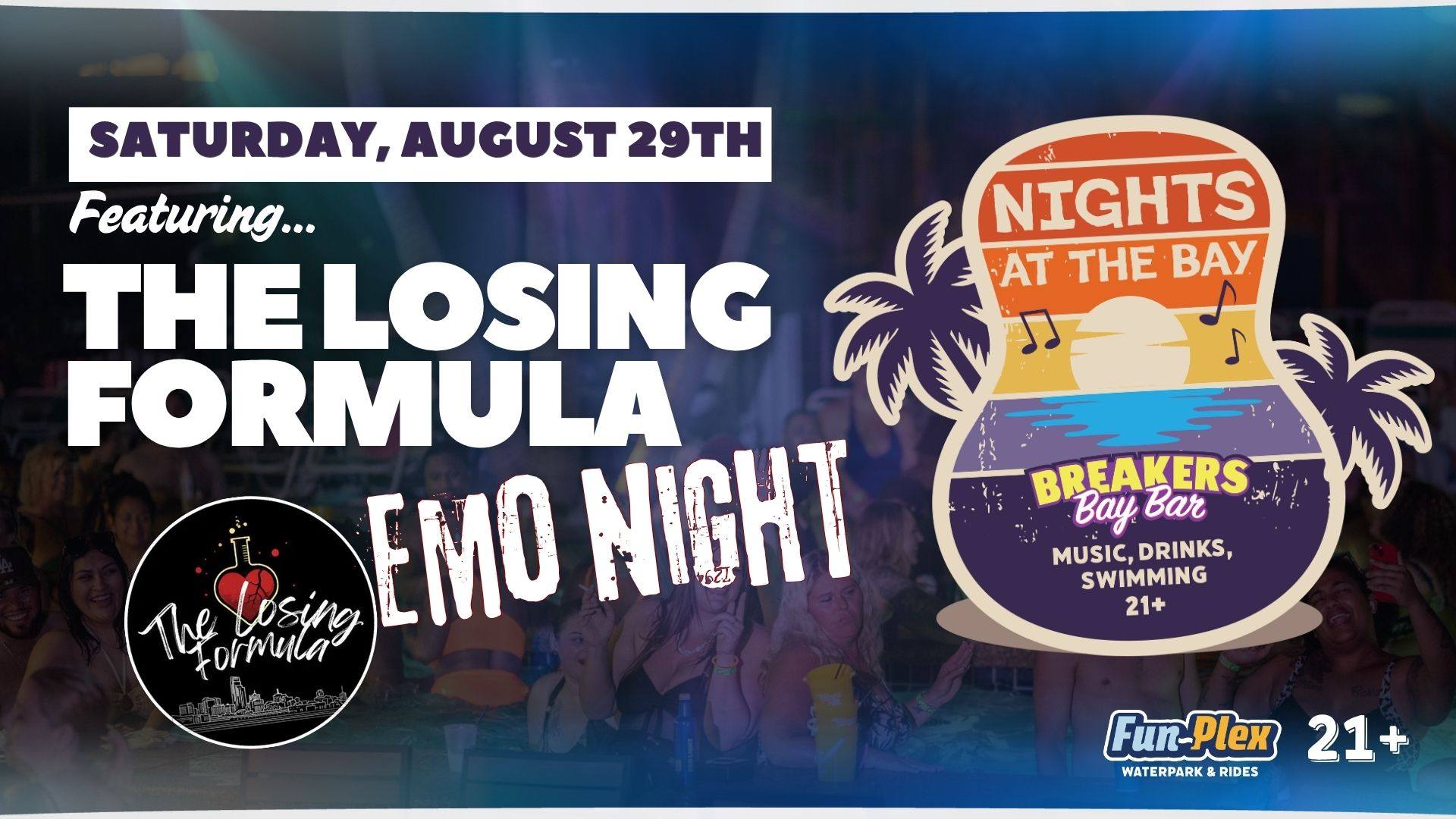 🖤🎸 Emo Night is coming to the waterpark! 🎸🖤 Join us Saturday