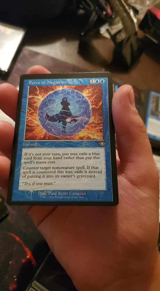 Misprint etched foil Force of Negation for auction