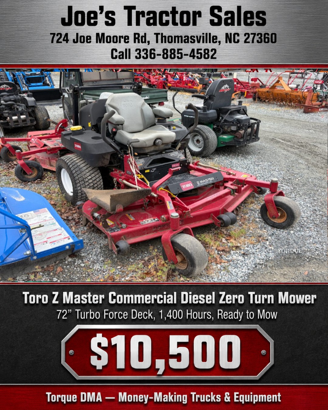 2025 Toro Grandstand Commercial Zero Turn Mower Only 313hrs