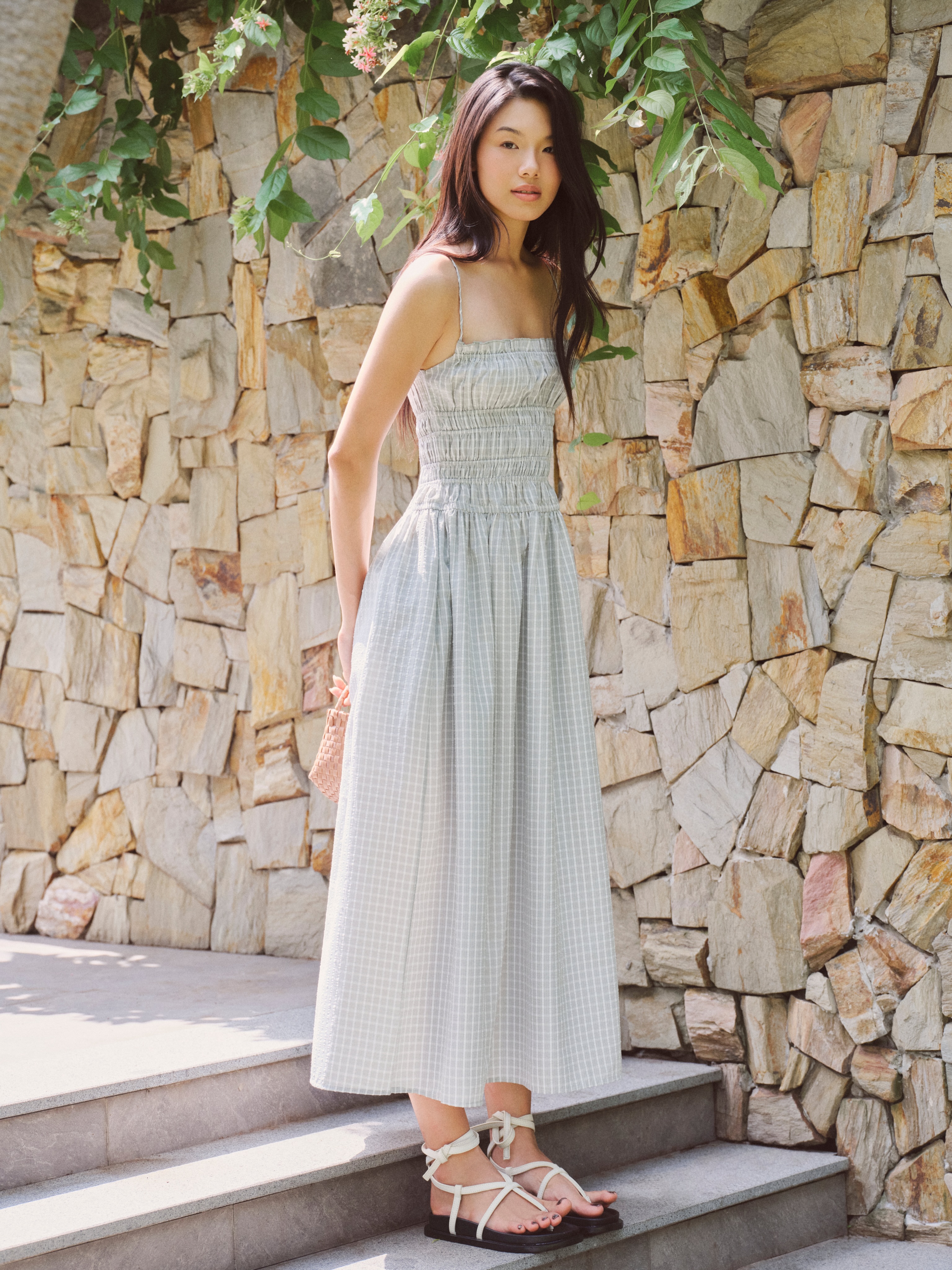 flowy cami dress 🤍 Romance fully expressed in our new light blue checked dress. The features smocking technique and silhouette that embraces your femininity ✨ ▫️𝗗𝗮𝗻𝗰𝗶𝗻𝗴 𝗶𝗻 𝘁𝗵𝗲 𝘀𝗲𝗮𝘀𝗼𝗻𝘀 Collection are now published_date:2025-02-19T00:39:30Z
