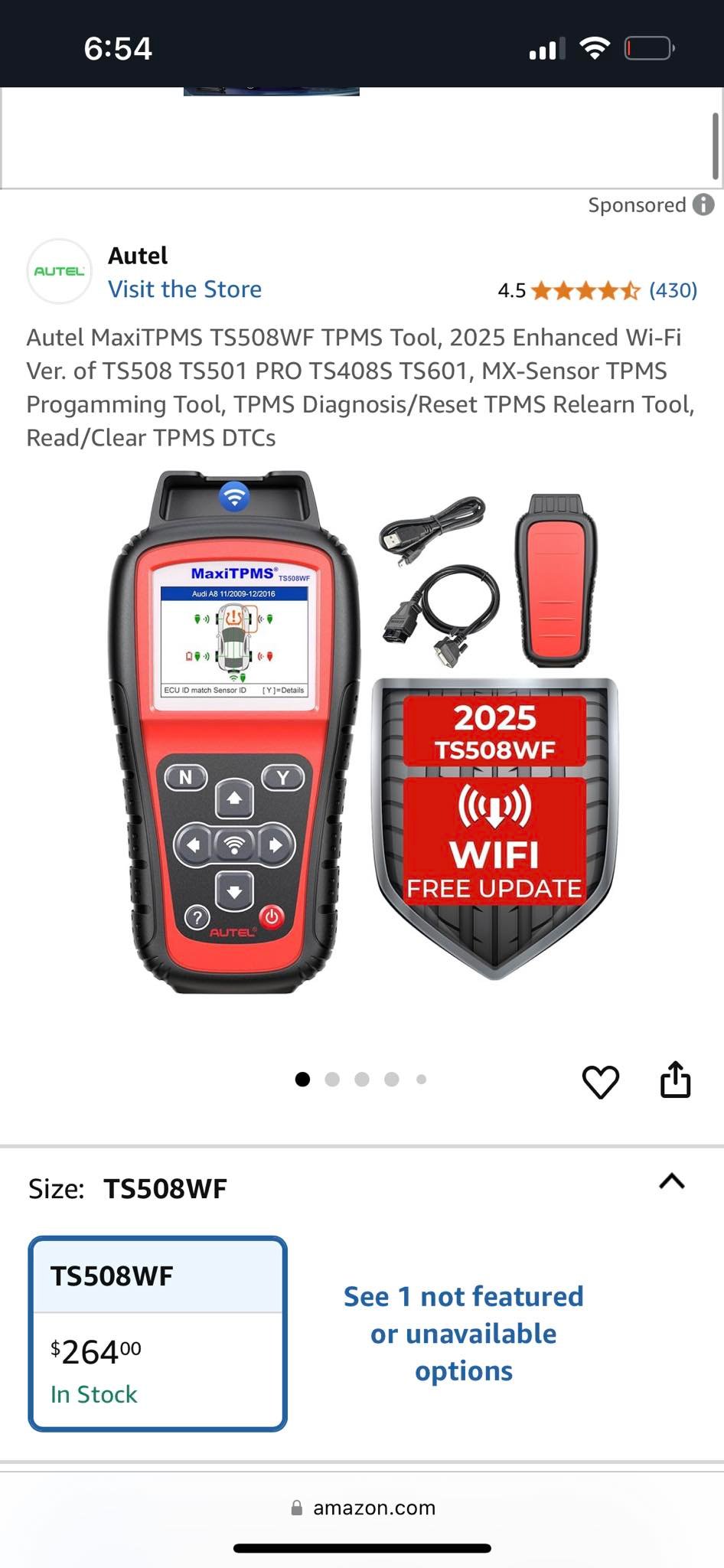 Autel Maxitpms TS508WF - Efficient TPMS Programming Tool