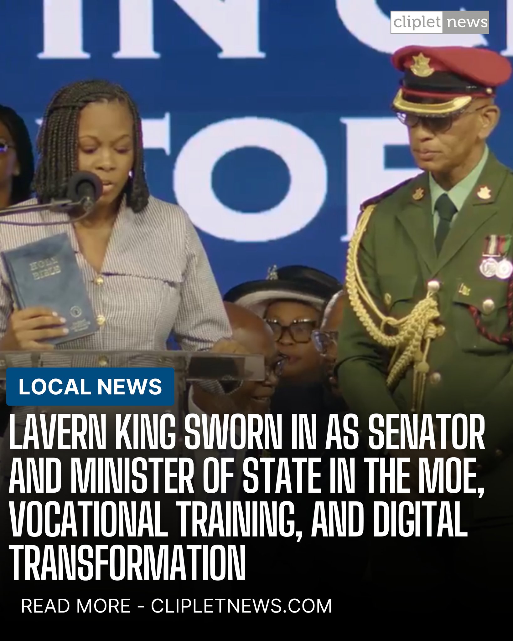 Cliplet - Lavern King was officially sworn in today as a Senator and ...
