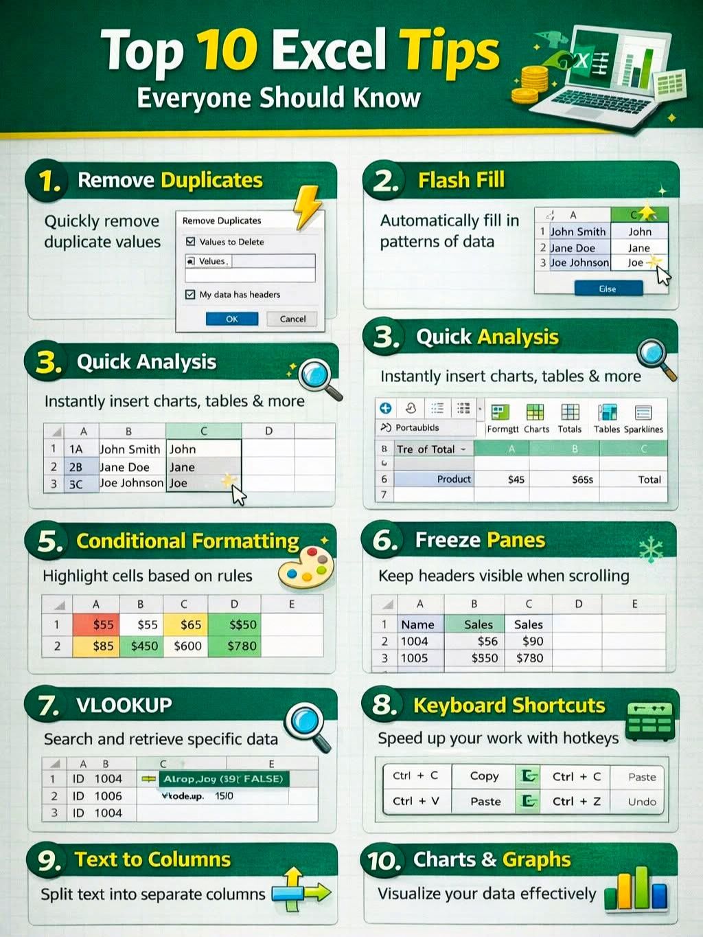 Computer - 🔥 Top 10 Excel Tips Everyone Should Know (Save This!) Want ...