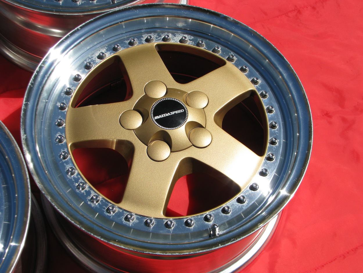 In stock: A set of Mazdaspeed 747 wheels. Made in the late '80s