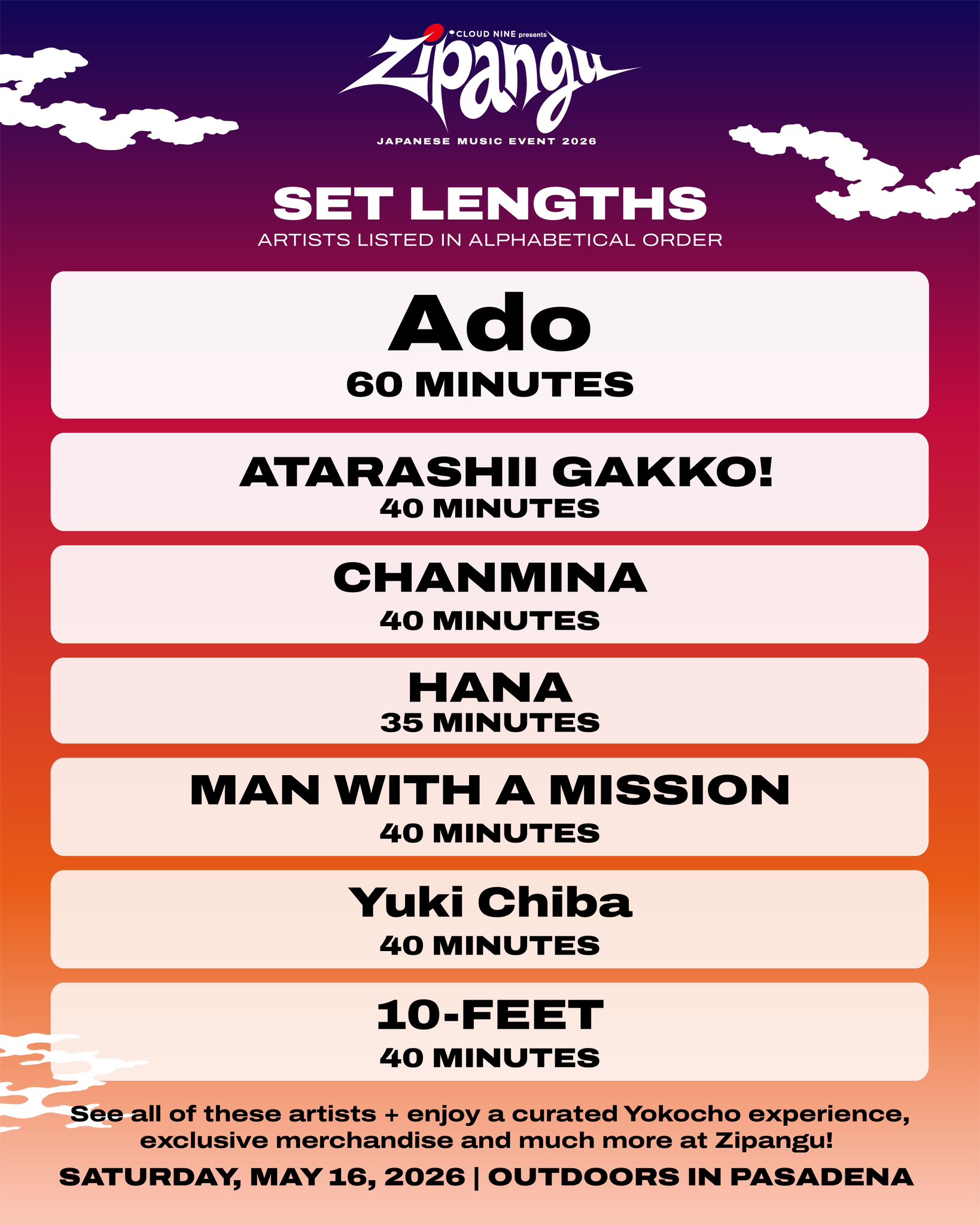 set lengths are here ? start planning your day at Zipangu 