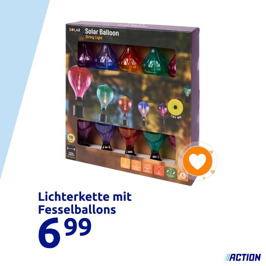 Die lauen Sommernächte werden mit dieser farbenfrohen Solar-Lichterkette noch gemütlicher! ☀️ Entdecke sie in deiner Filiale oder online zum Tiefstpreis: https://go.action.com/1eA