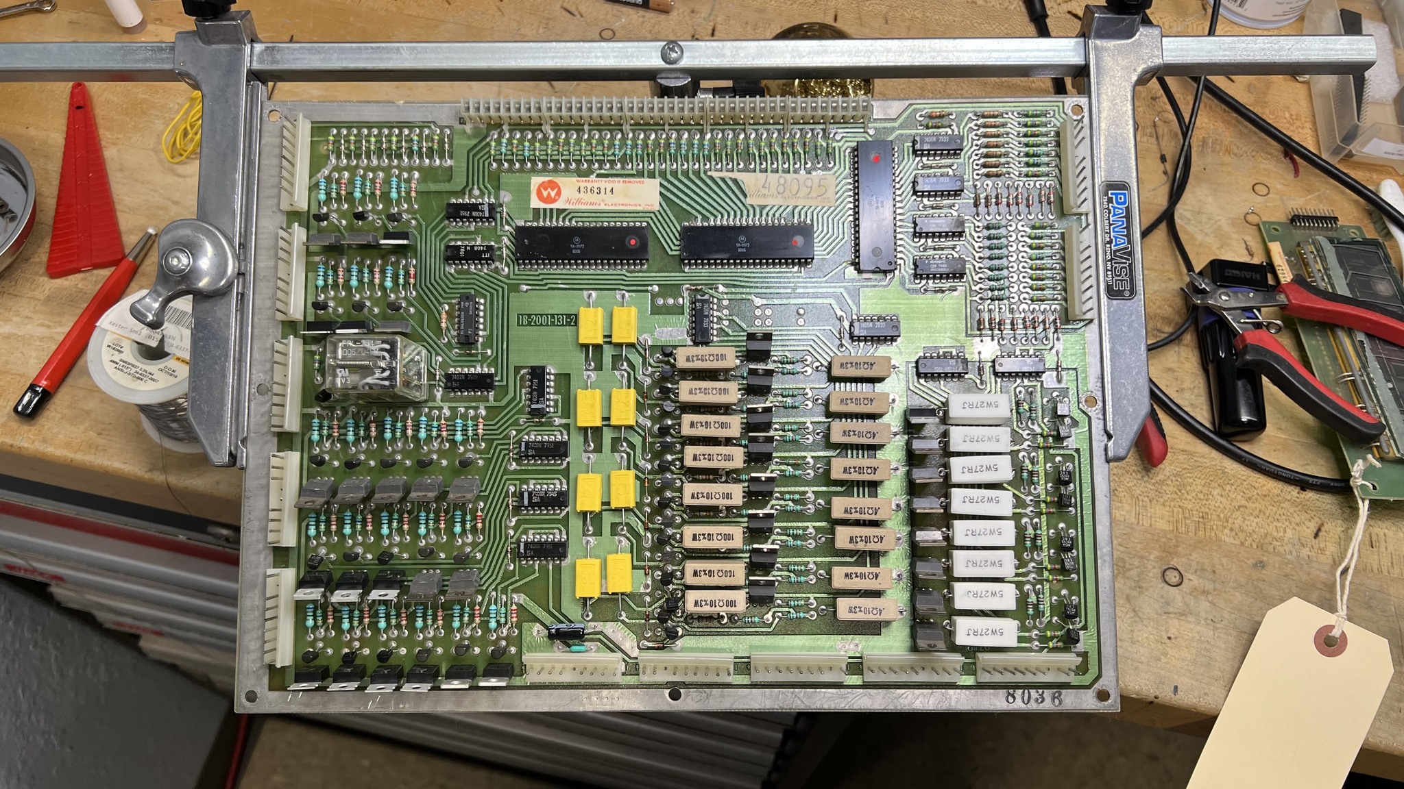 T 40-year-old electronic device's PCB board exposed for upgrade