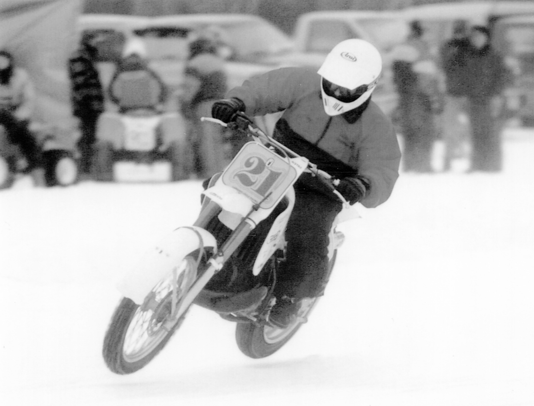 John Larson's ice racing stunt on Minard Lake