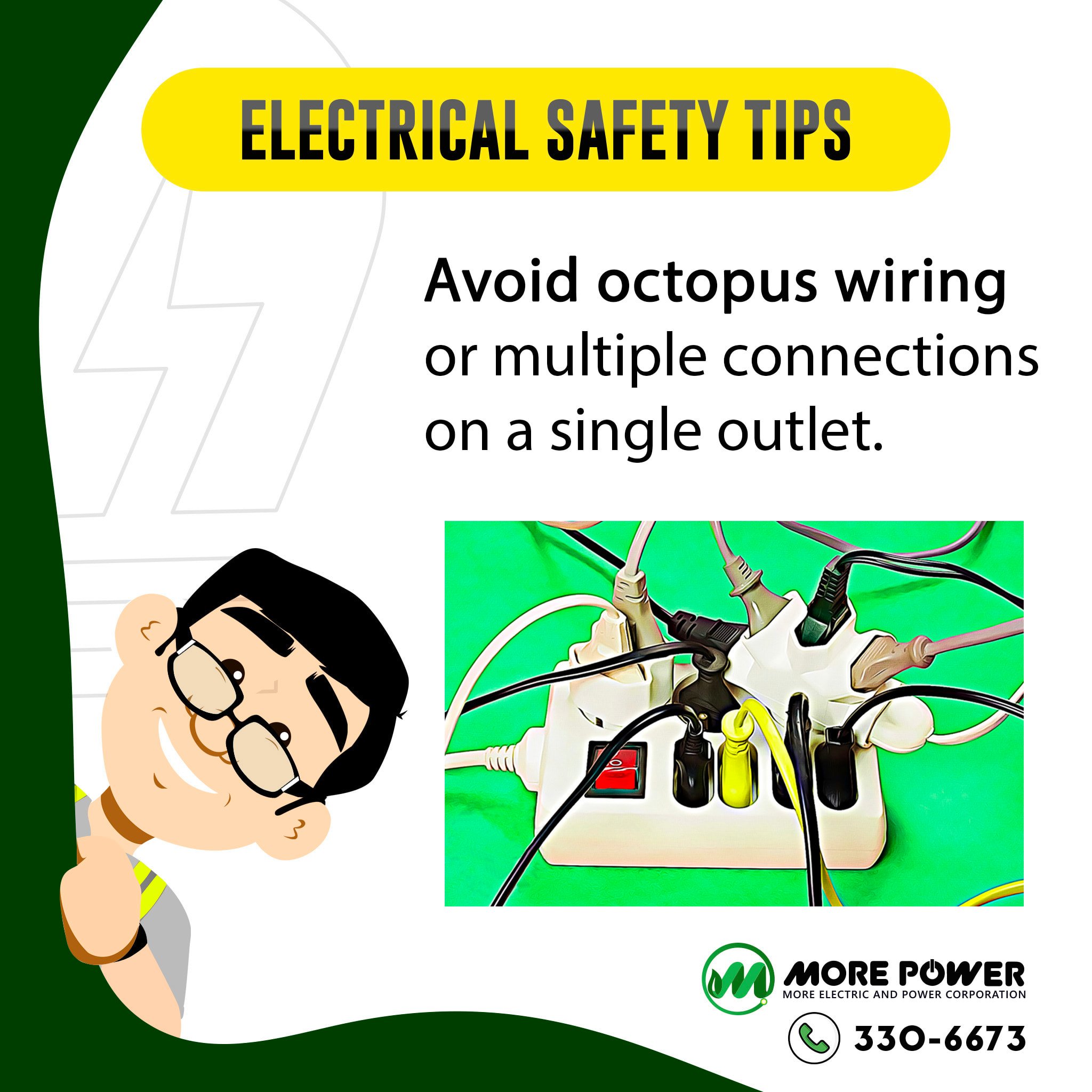 MORE Power - Electrical Safety Tips Avoid octopus wiring... | Facebook
