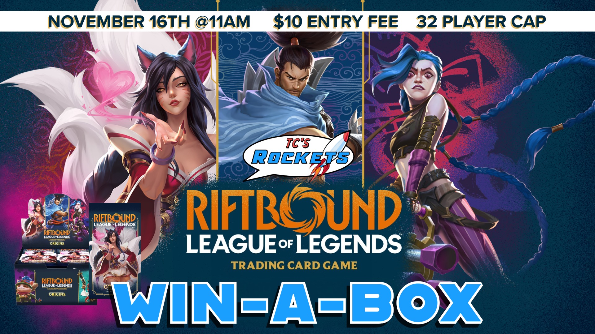 TC's Rockets - 🚀 ️ Riftbound Win-A-Box ️🚀 Riot Games'... | Facebook