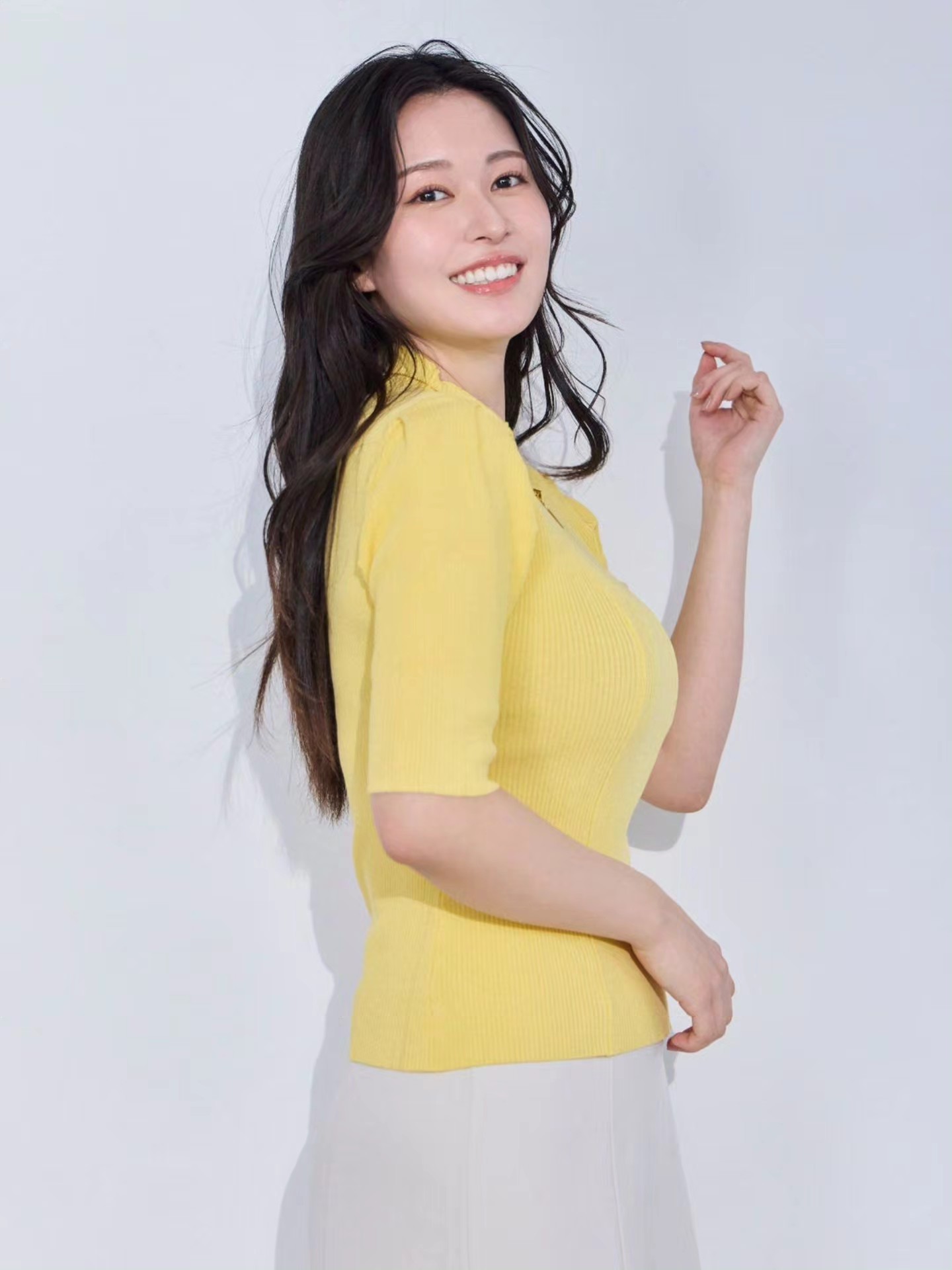 🍋 ⁡⁡ ⁡人気のプチハイ5分袖パネルニットが 春夏初秋向けのサマー