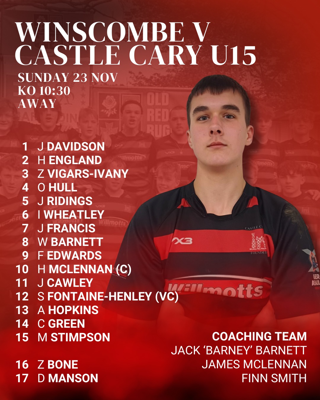 Castle Cary RFC - Sunday's line up for our Under 15s is... | Facebook