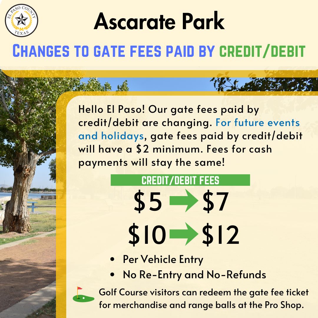 📢 Ascarate Park Gate Fee Update... - Ascarate Golf Course | Facebook