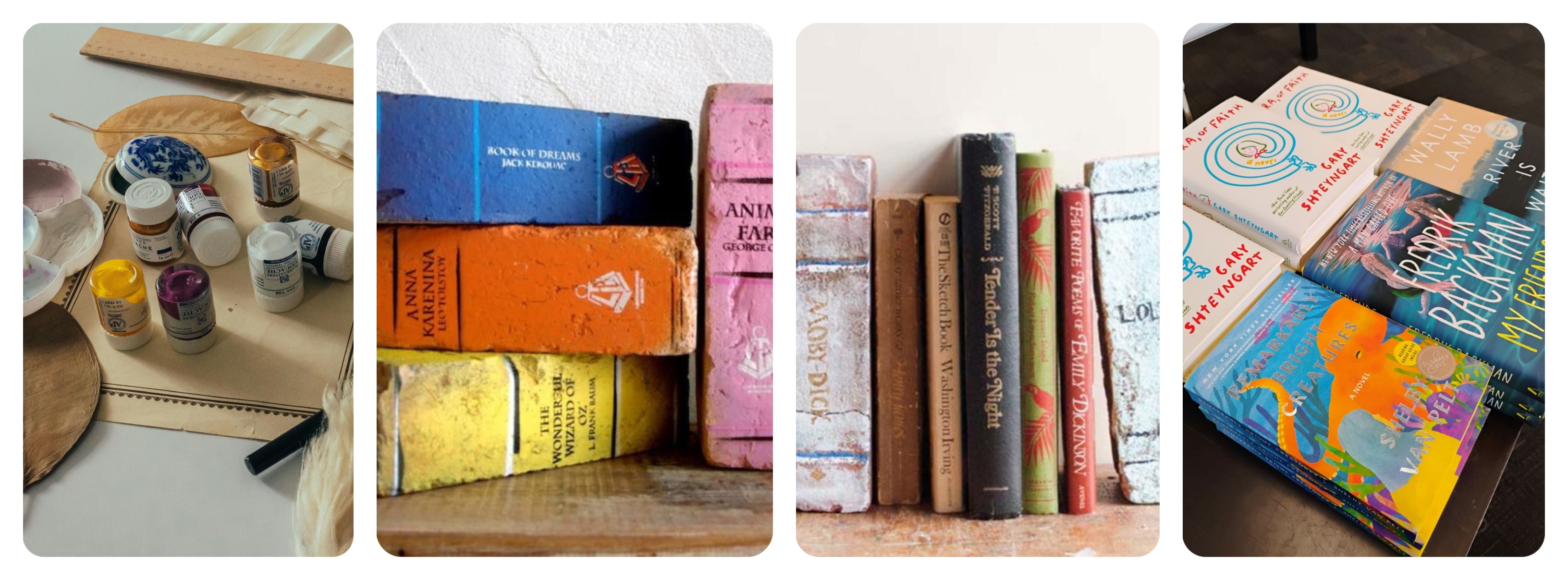 Book Brick Painting at Books A Million-Port Richey, by The Boozy Bookworm