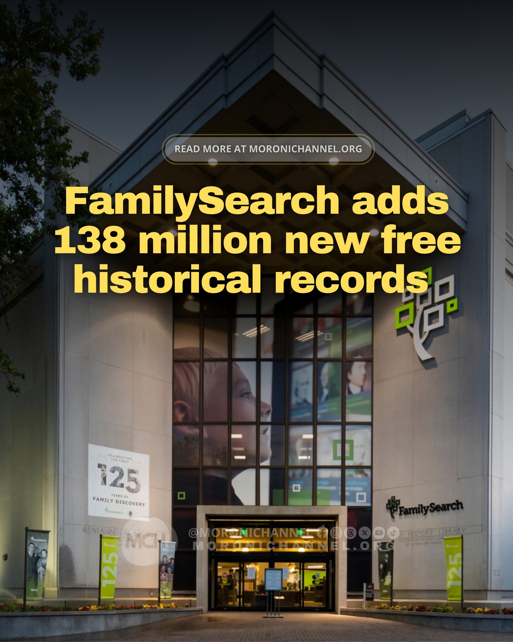 Moroni Channel - FamilySearch has significantly expanded... | Facebook