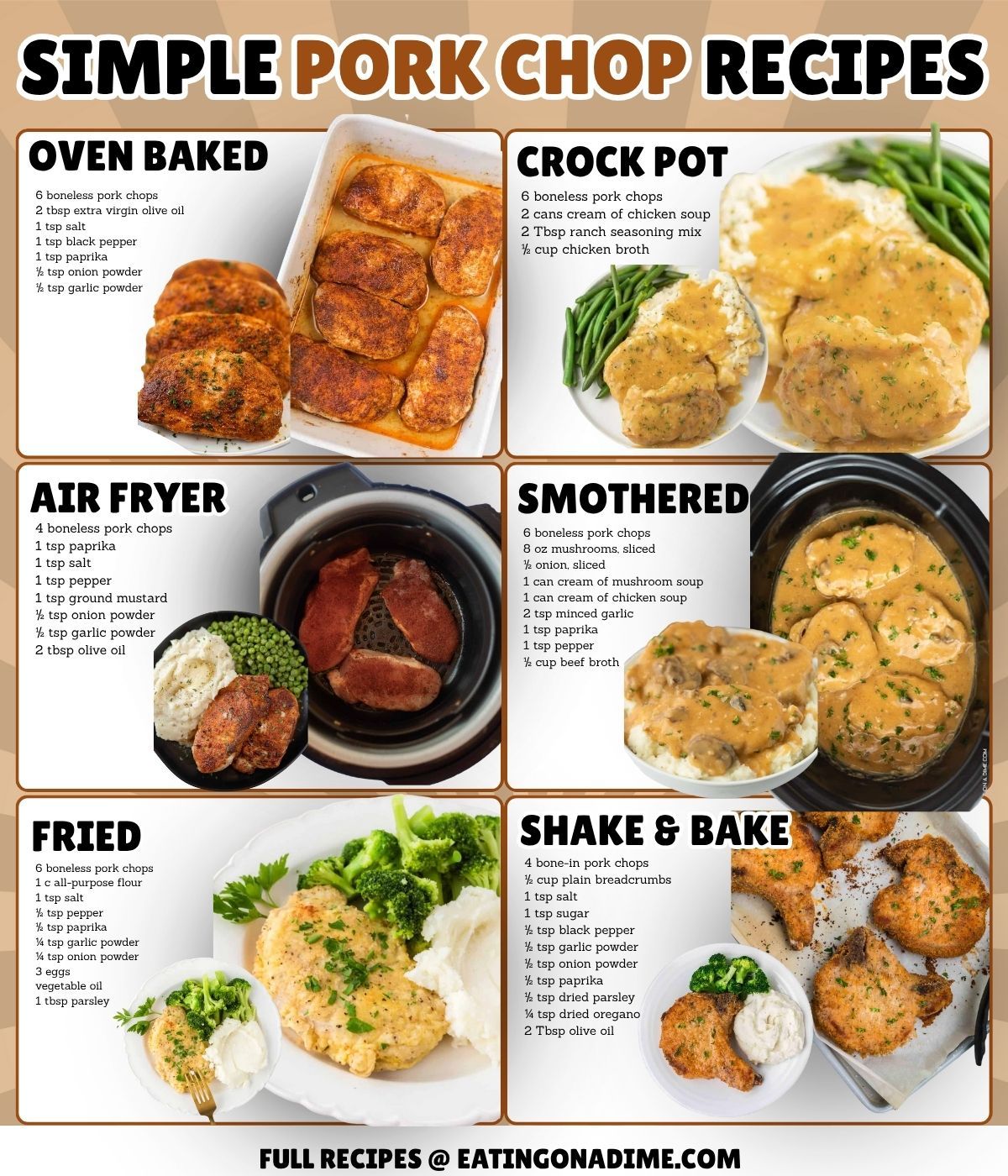 Eating - Try your pork chops 6 different ways! They are all amazing! ⭐ ...