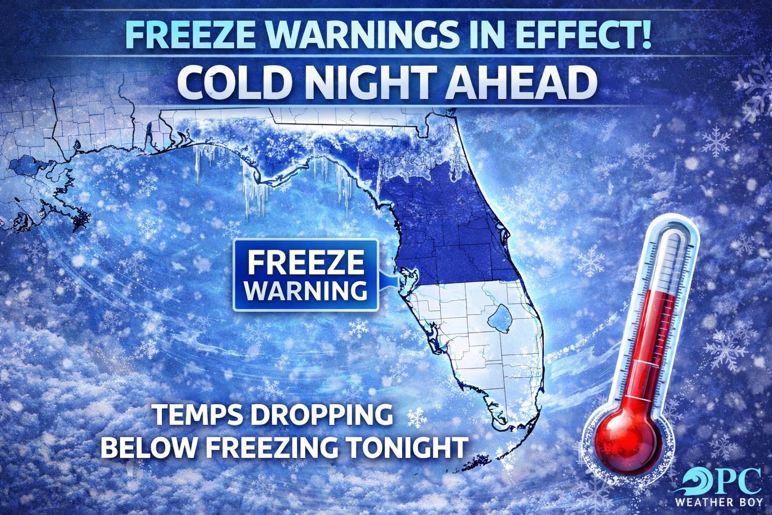 PC - 🥶 ️ Another Freeze Night for Florida ️🥶 Freeze Warnings are back ...
