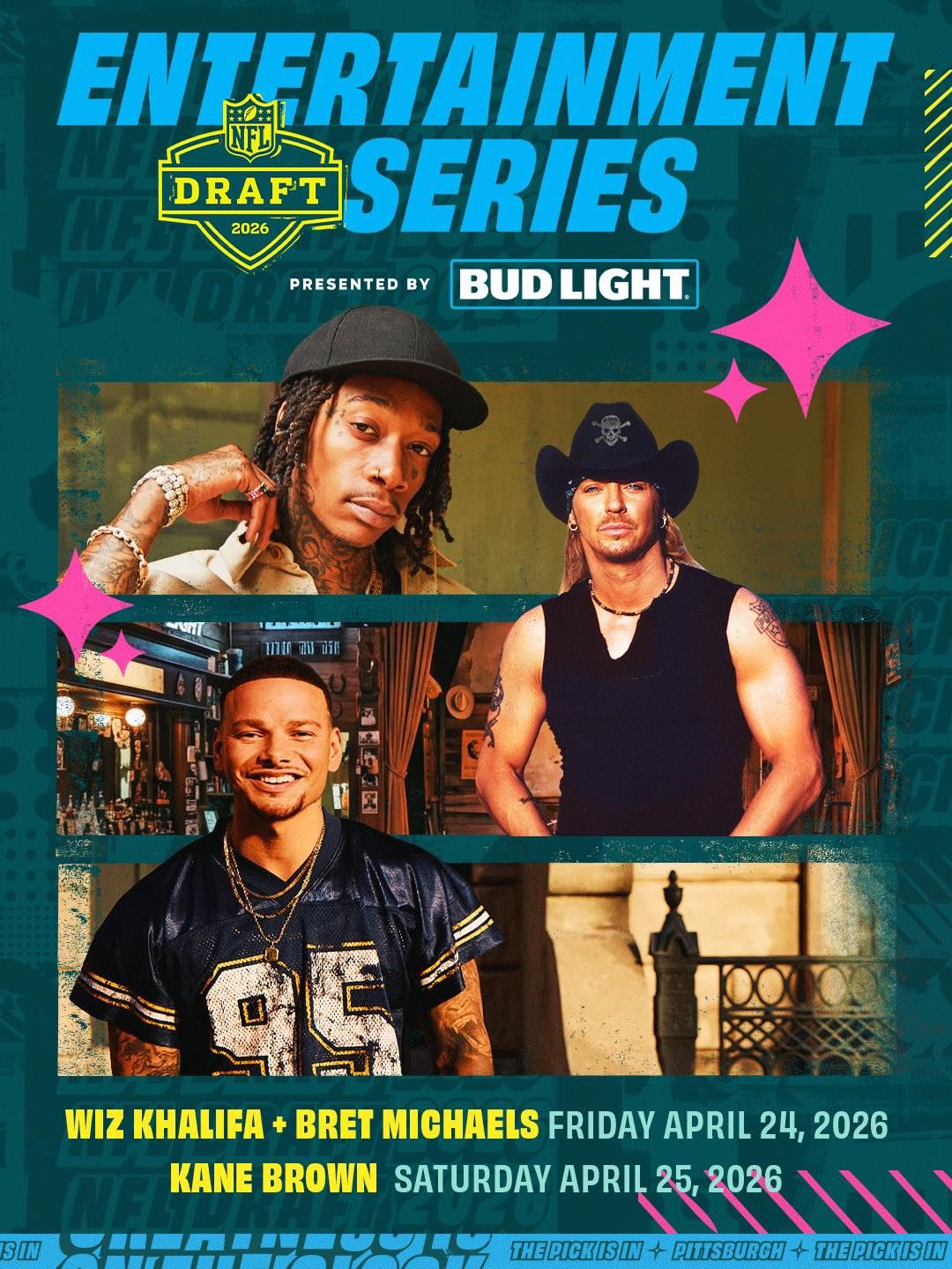 Wiz Khalifa, Bret Michaels and Kane Brown are taking the stage in