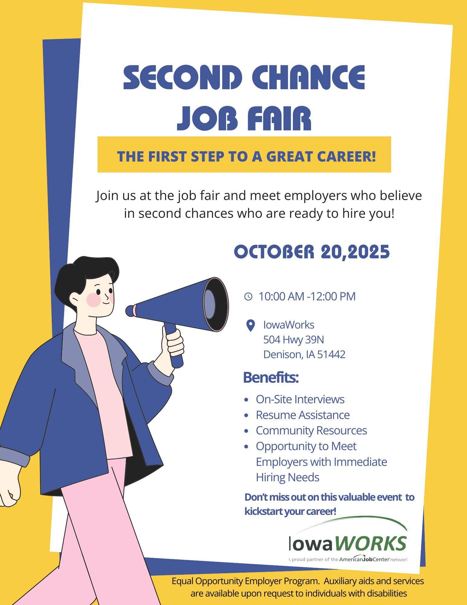 IowaWORKS - 📣 REMINDER! The Second Chance Job Fair is almost here! 🙌 ...