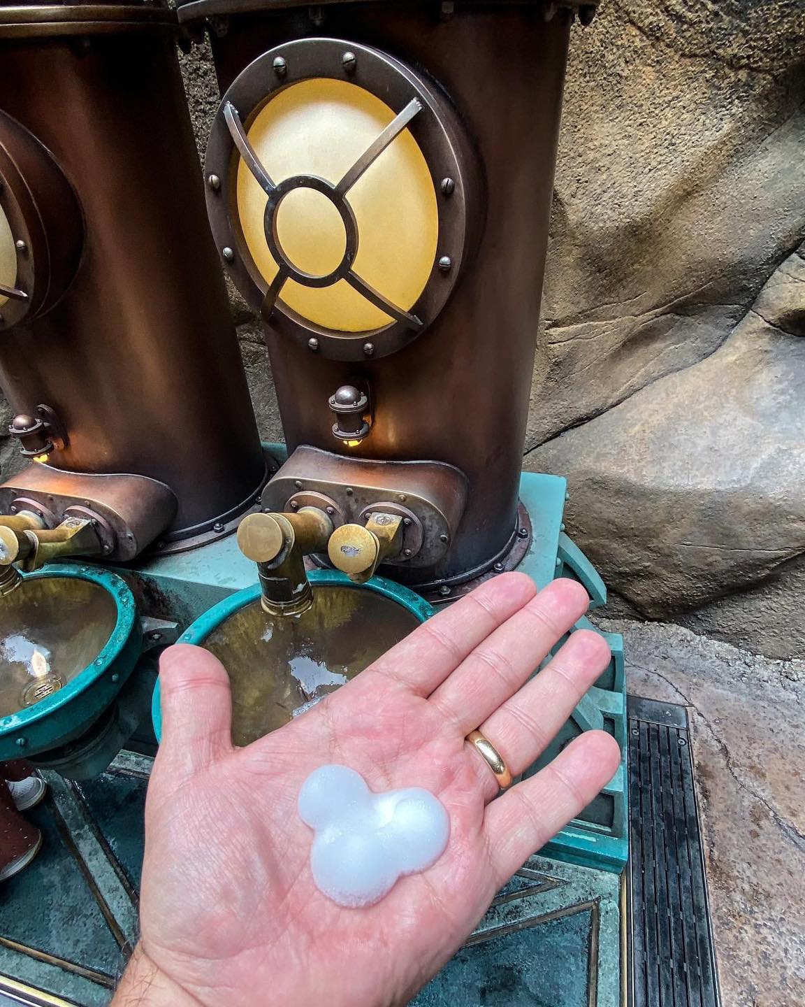 The soap dispensers at Tokyo Disney make perfect Mickey Mouse soap!