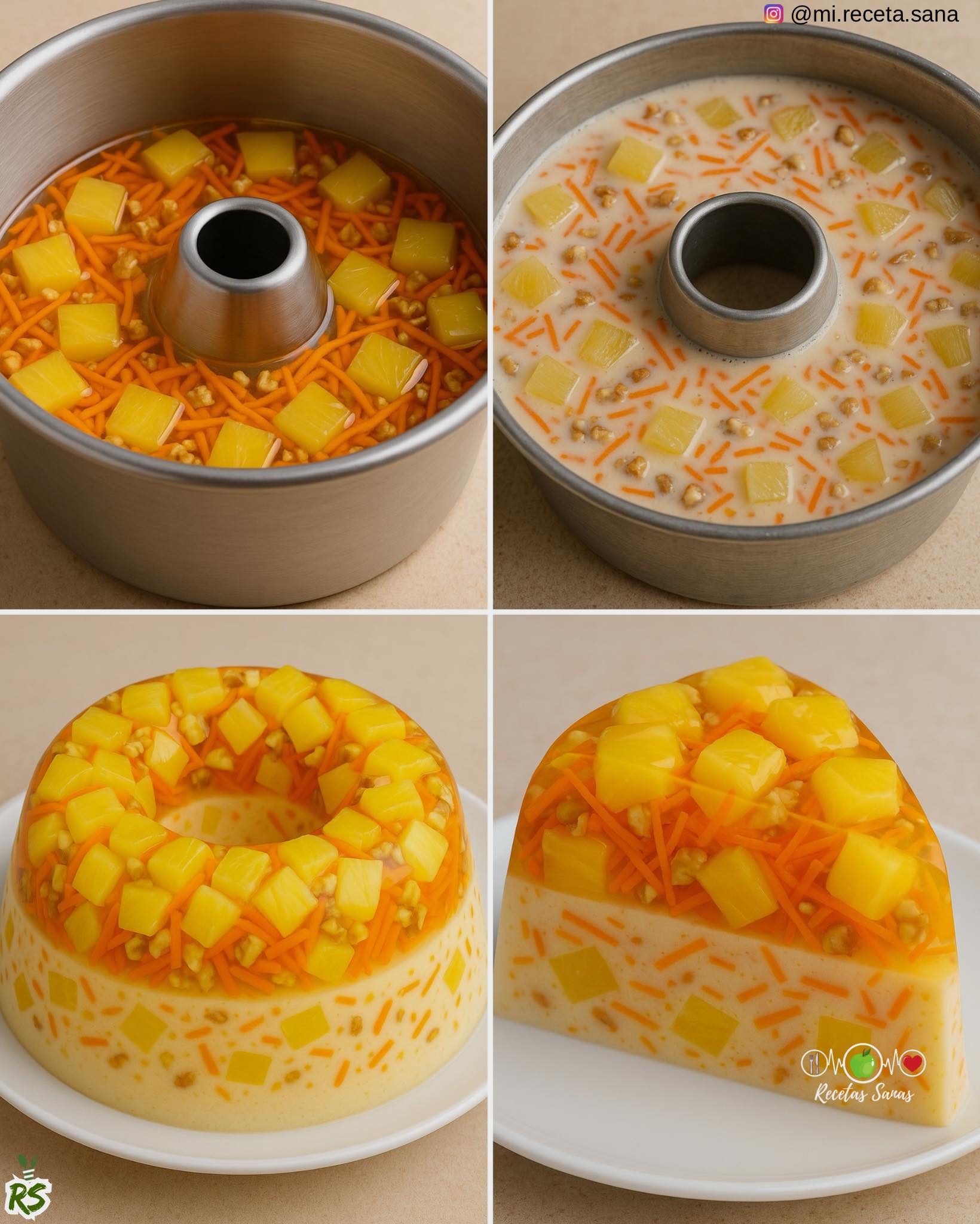 Recetas - 🎄🥕Gelatina Navideña de Zanahoria con Piña🍍 Ingredientes Para ...