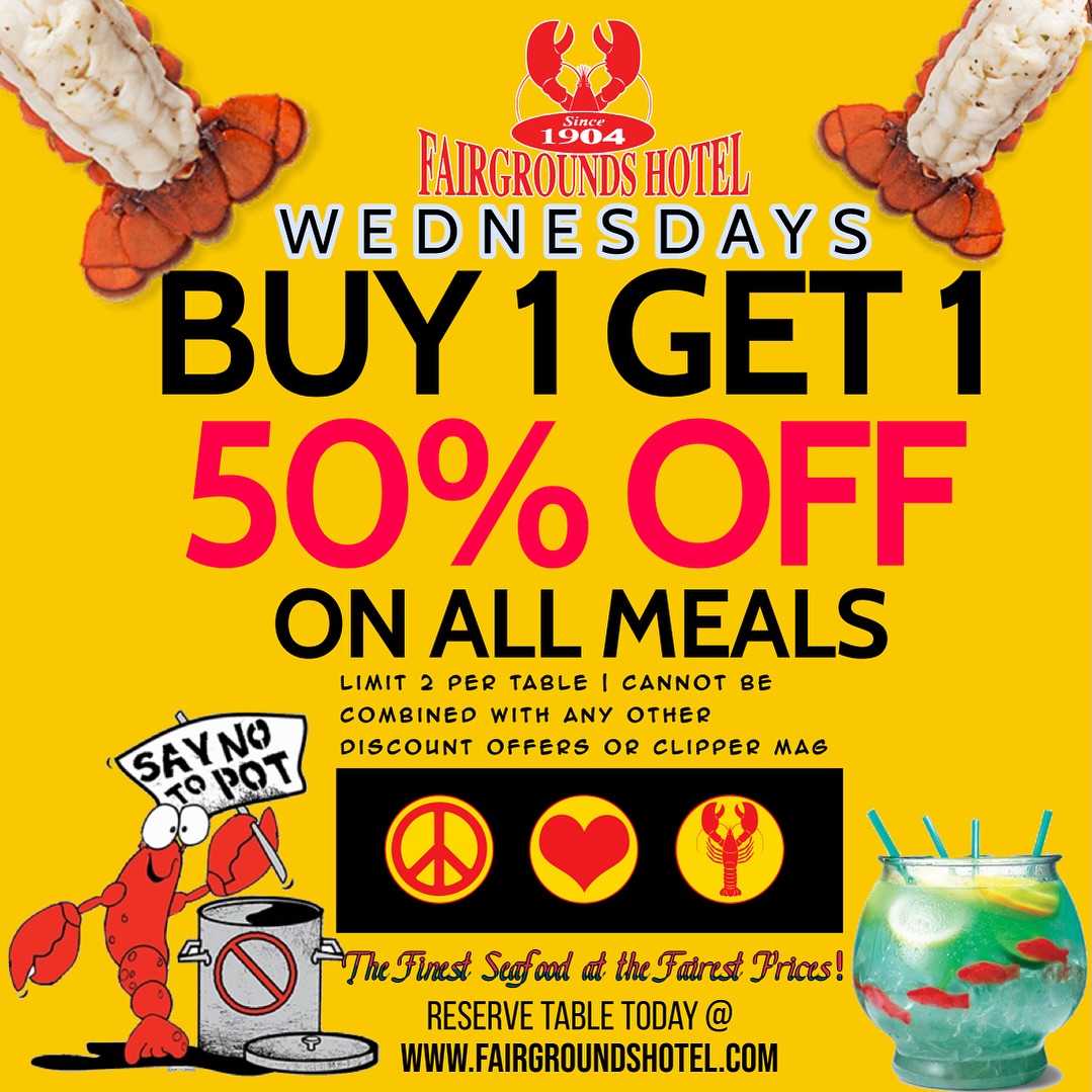 FairGrounds - Today is Wednesdays BOGO Special at FairGrounds Hotel buy ...