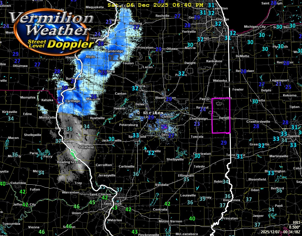 Vermilionweather.com - Illinois radar as of 6:45 shows wintry precip ...