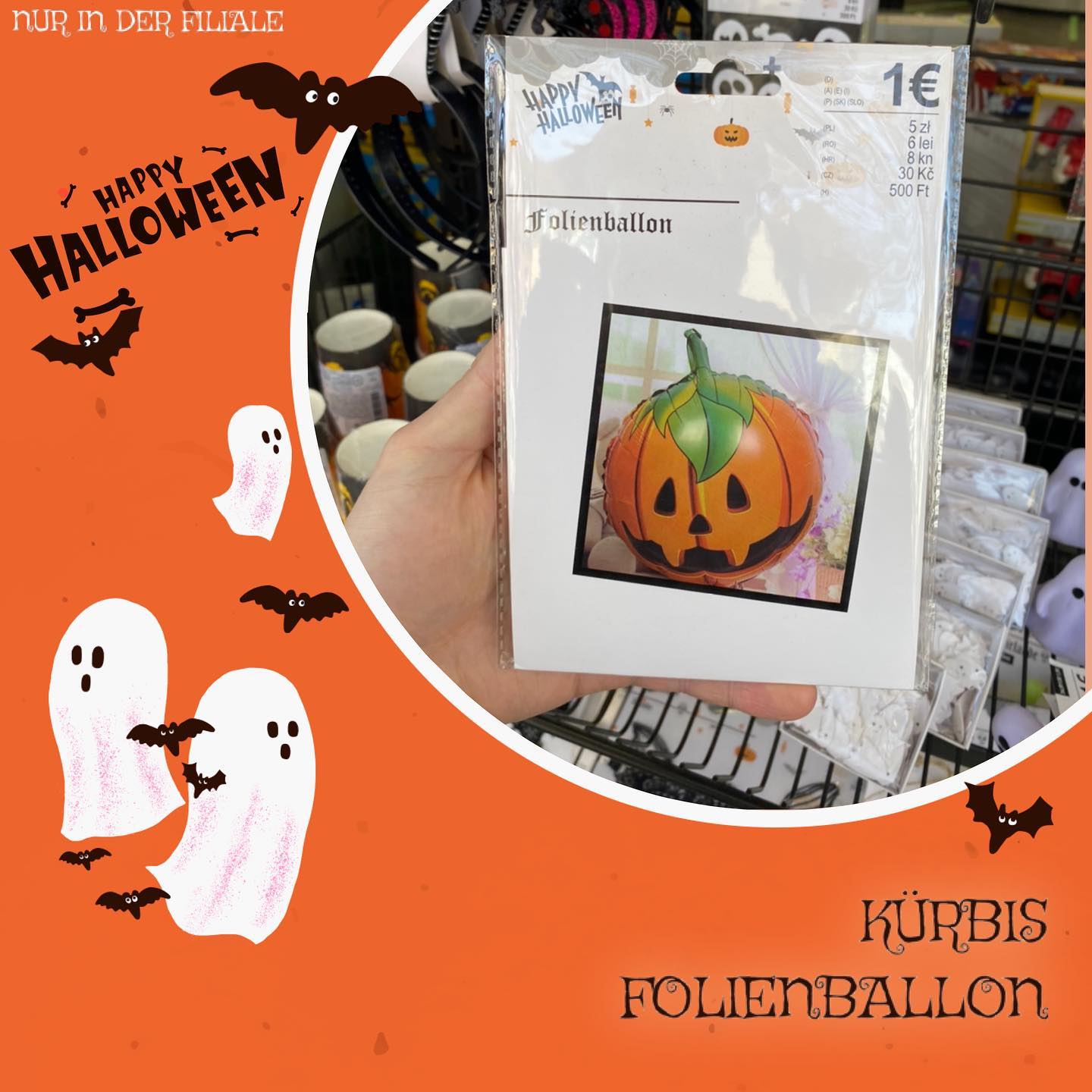 TEDi - Natürlich haben wir auch Halloween-Folienballons für 1 Euro. 🎈🎃 • • • #halloween #deko #folienballon #feiern #süßesodersaures #kürbis #tedi #gruselig #party