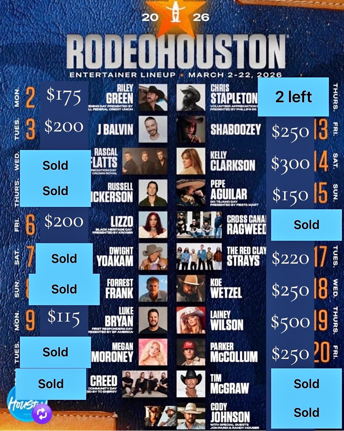 Houston Rodeo East Club Level Seats - Miscellaneous - The Woodlands ...