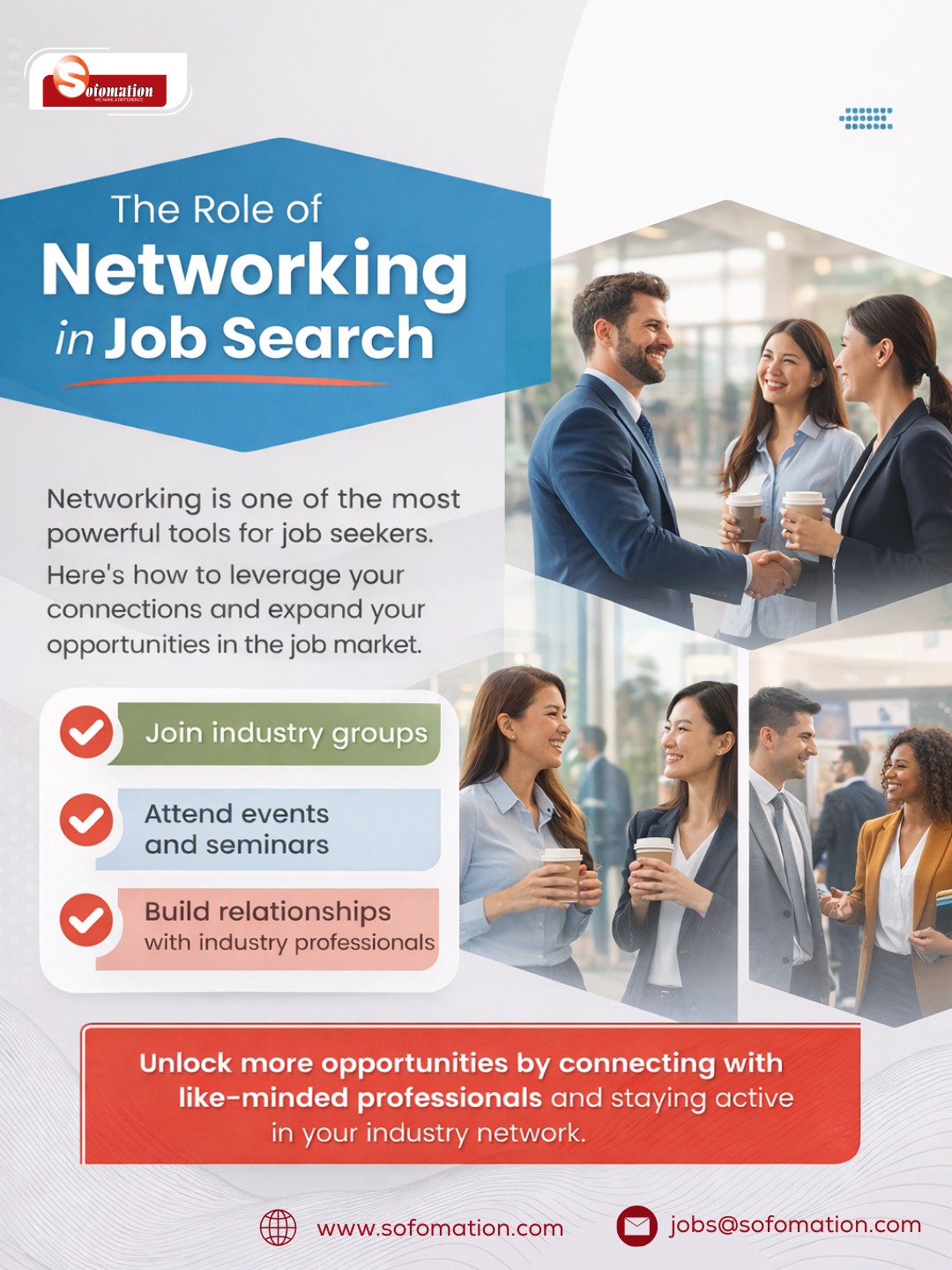 Sofomation - 🌐 The Role of Networking in Job Search 🌐... | Facebook