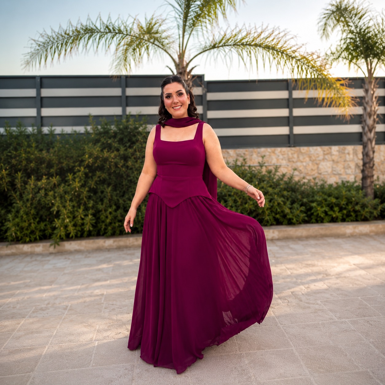 Our forever Burgundy girl 🤍✨ Always choosing Burgundy, always looking absolutely stunning. Thank you for always trusting us with your special looks 🤍 #classy #elegant #fancy #eveningdress #ramallah