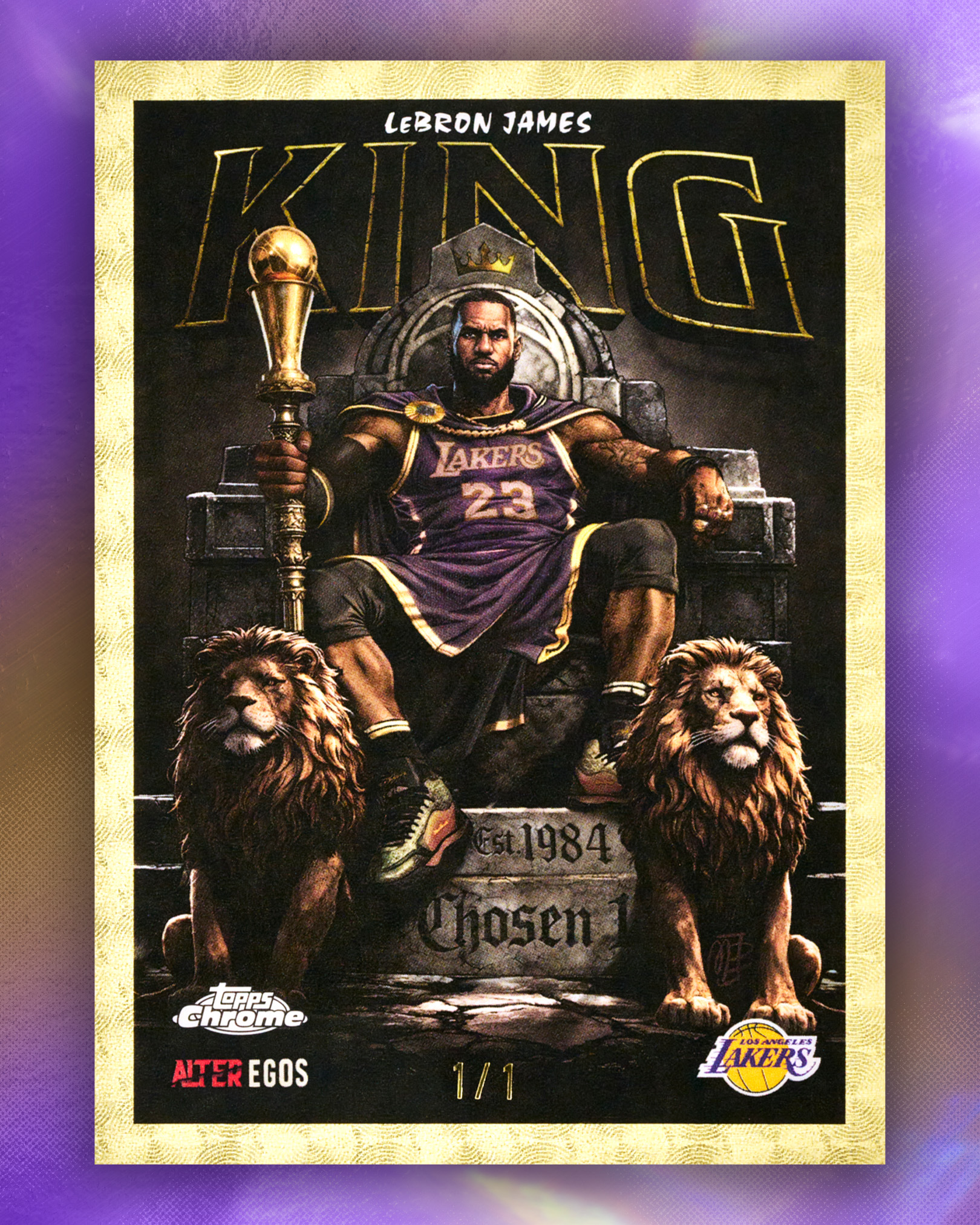 FIRST LOOK: LeBron James' 1/1 'Alter Egos' Superfractor in Topps