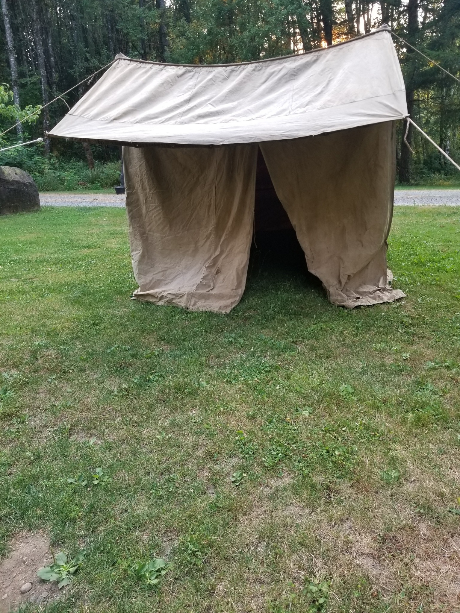 Canvas tent made in Portland, predecessor to White Stag