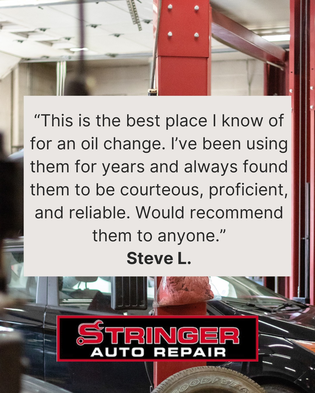 Stringer - “This is the best place I know of for an oil change. I’ve ...