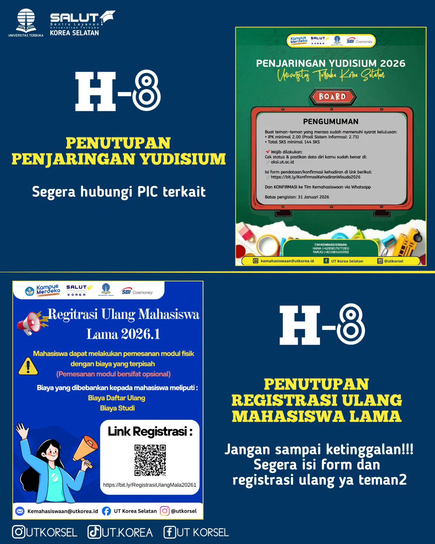 UT - 📢 PENGUMUMAN PENTING 📢 ⏳ H-8 PENUTUPAN PENJARINGAN YUDISIUM 2026 ...