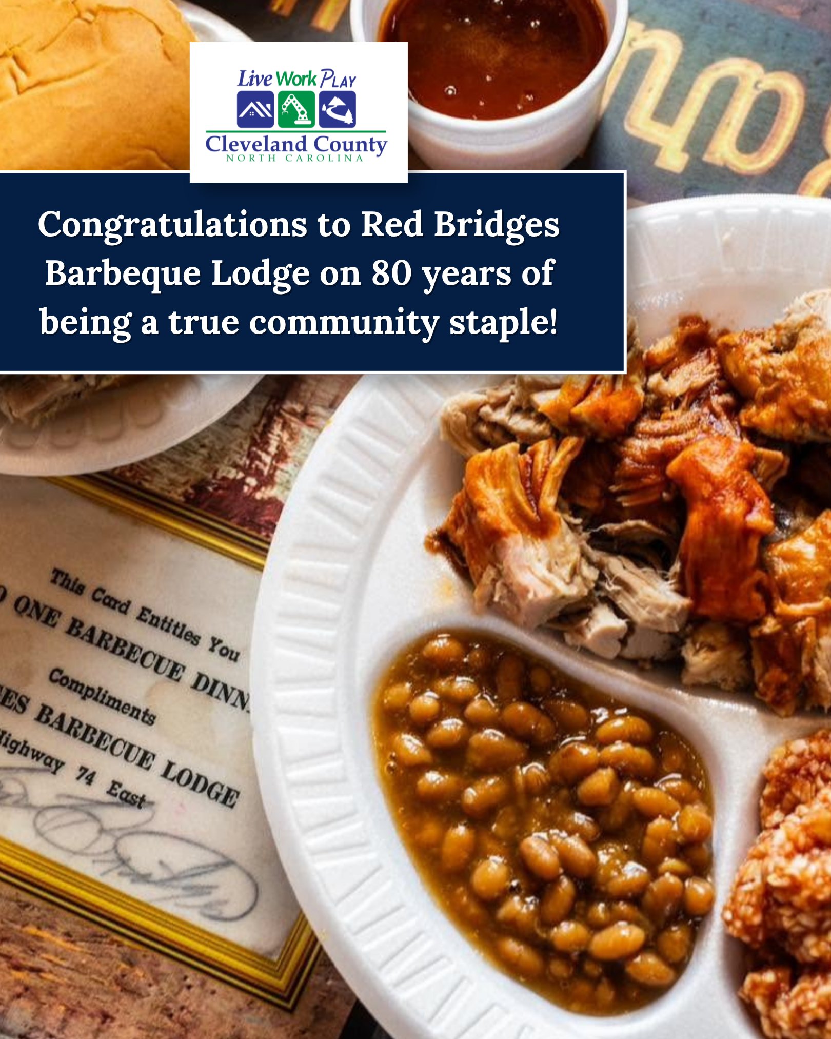 Happy 80th Anniversary, Red Bridges Barbecue Lodge! ? For eight 