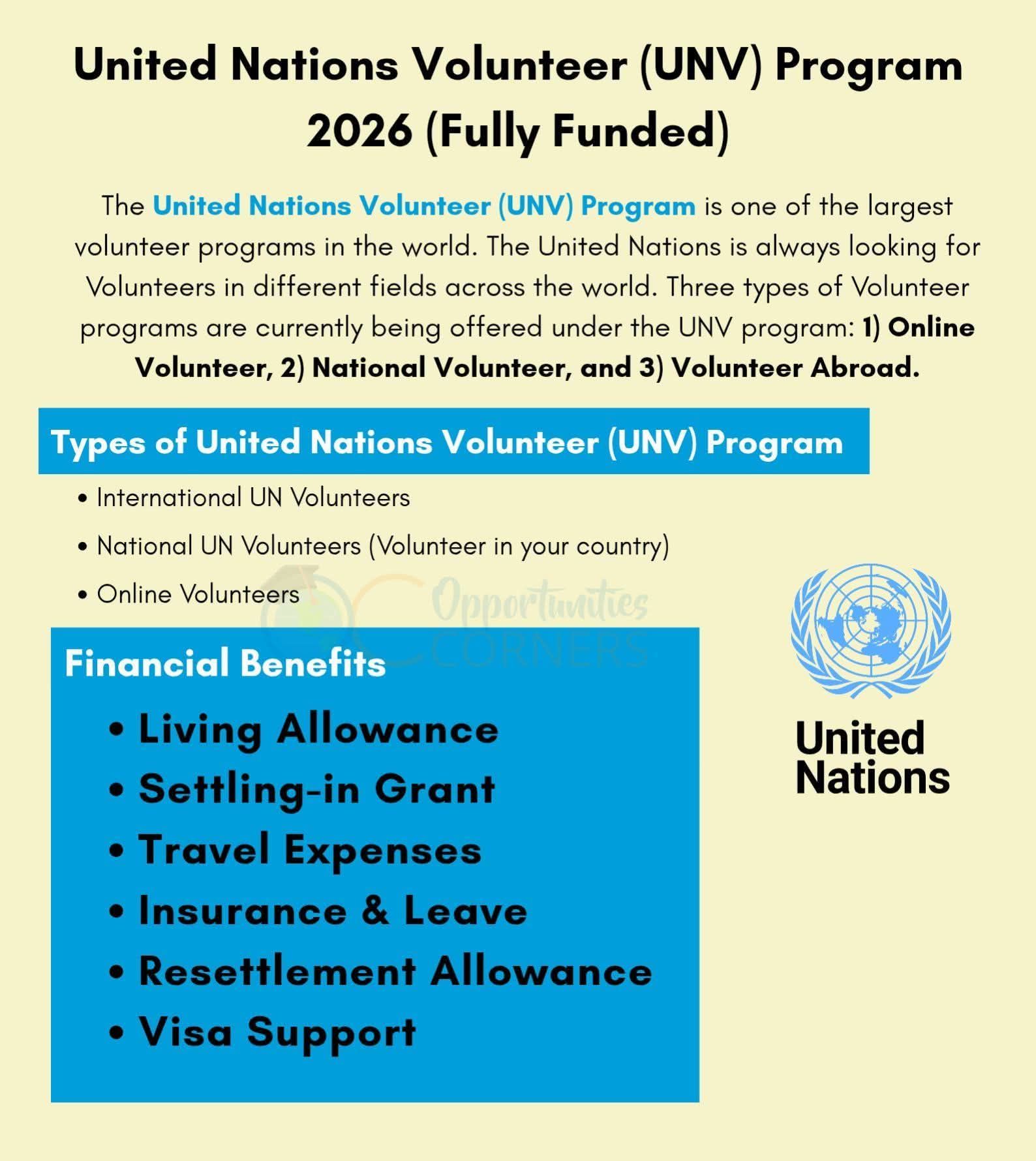 🌍 United Nations 🇺🇳 Volunteer... - Opportunities Corners | Facebook