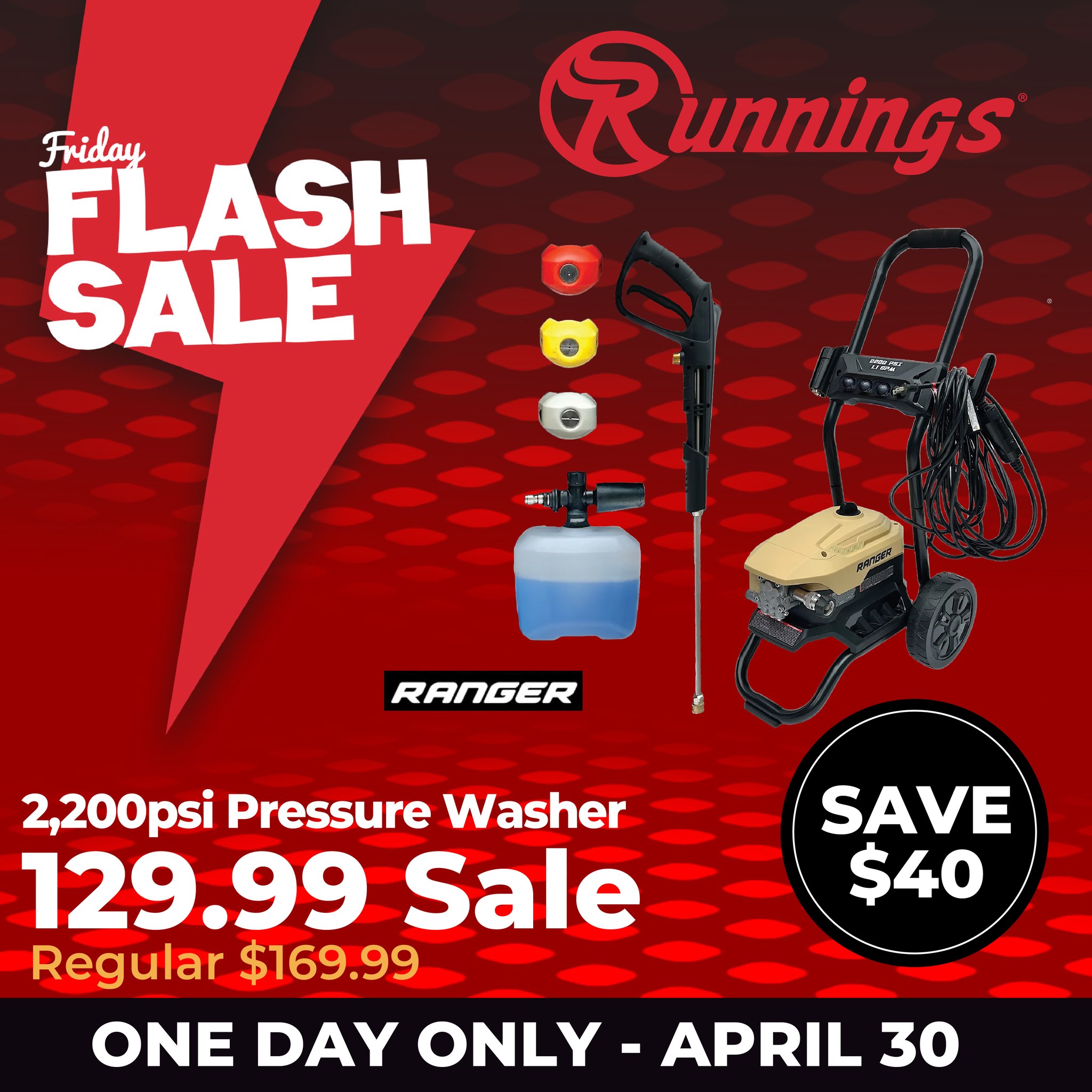 ?FRIDAY FLASH SALE ALERT! TODAY ONLY!? A Ranger 2200psi Pressure 