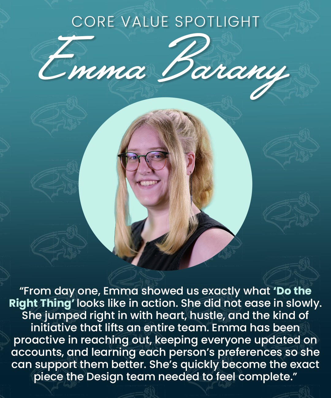 iFrog - Core Value Spotlight: EMMA ⭐️ She has embodied our core value ...