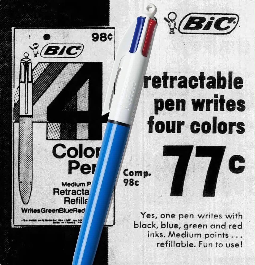 56 Years Ago, In 1970, BIC introduced its retractable 4-color