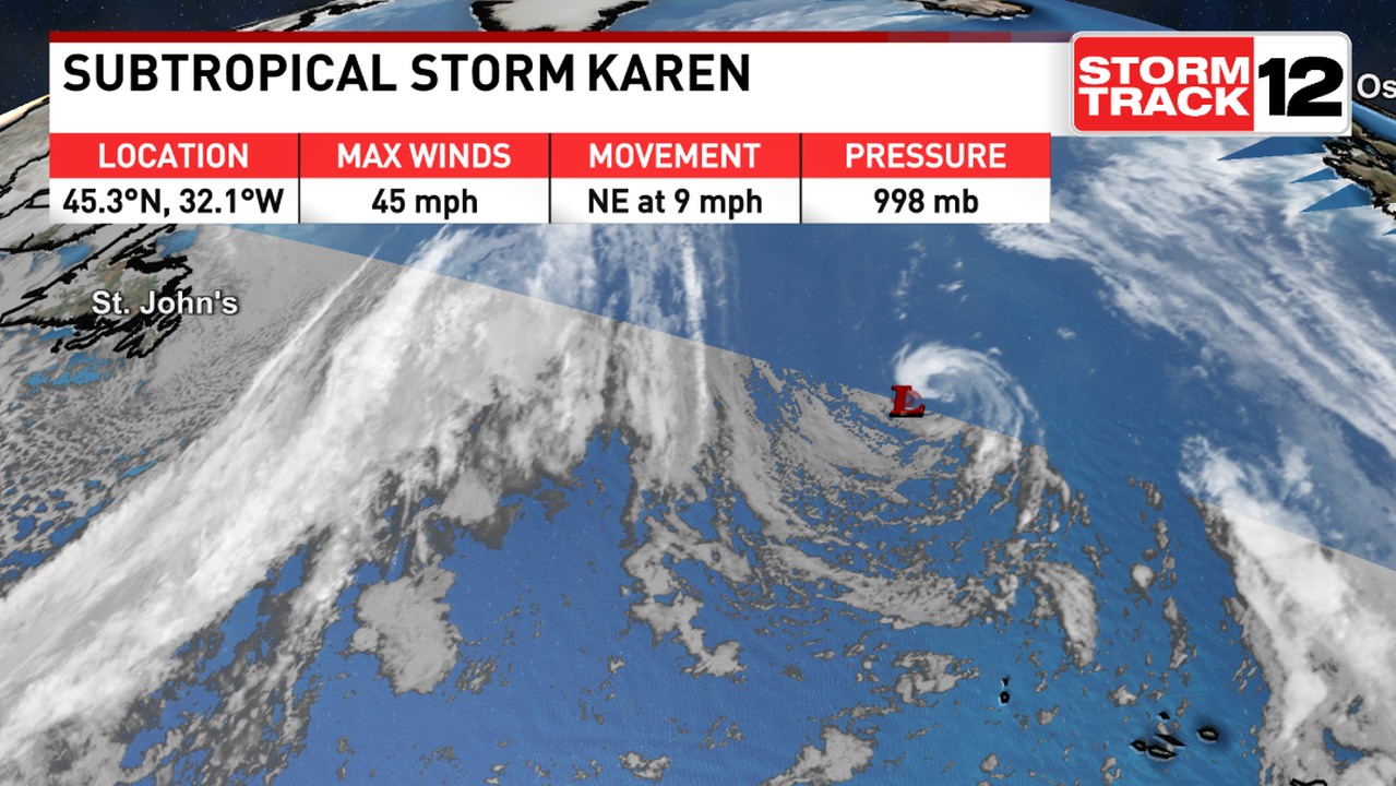 Here's the latest stats on Karen that... - WCTI StormTrack 12 | Facebook