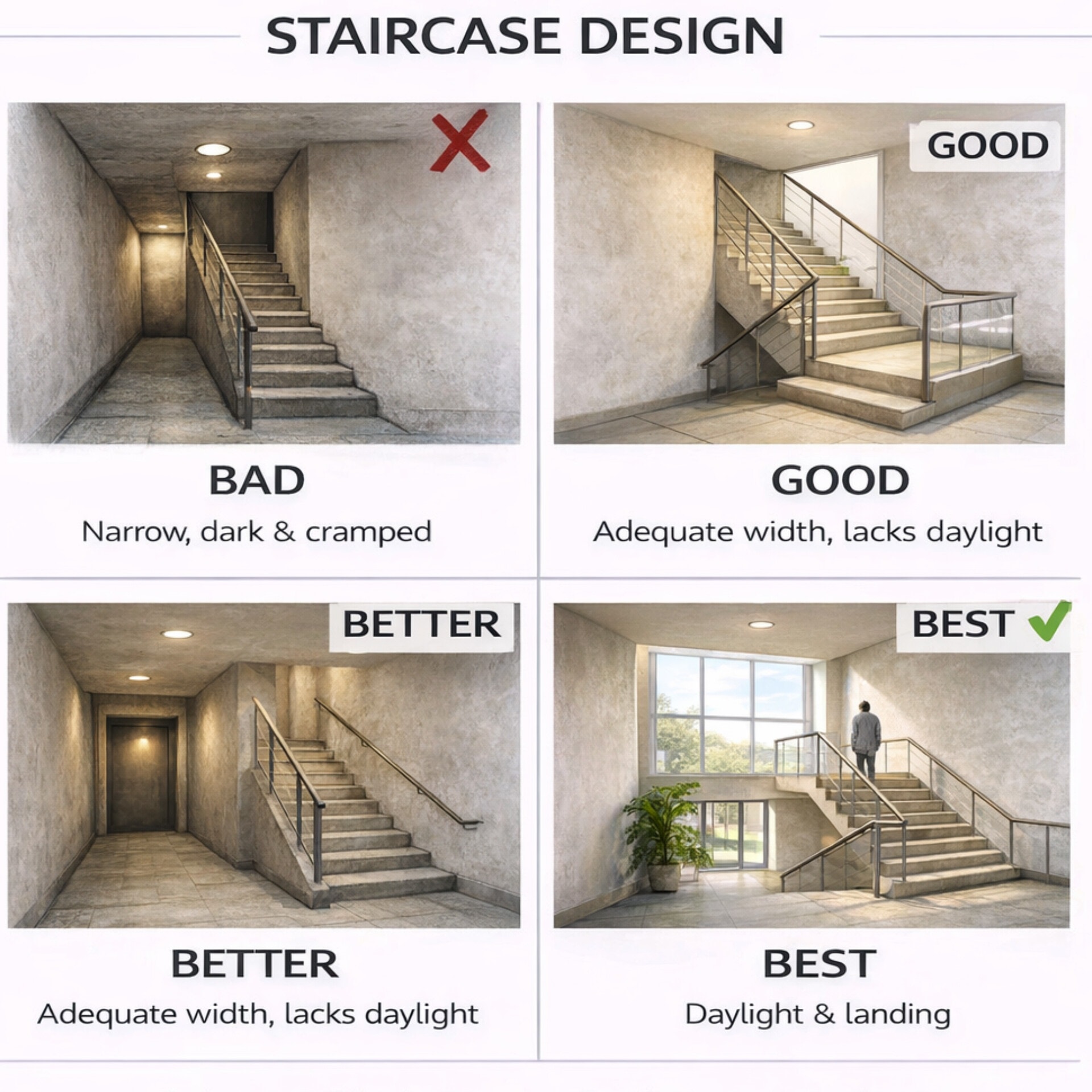 “Staircase Design: From Bad to Best - Civil Engineering QS | Facebook