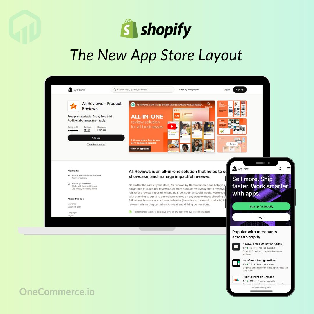 OneCommerce - The redesigned Shopify App Store is live now...
