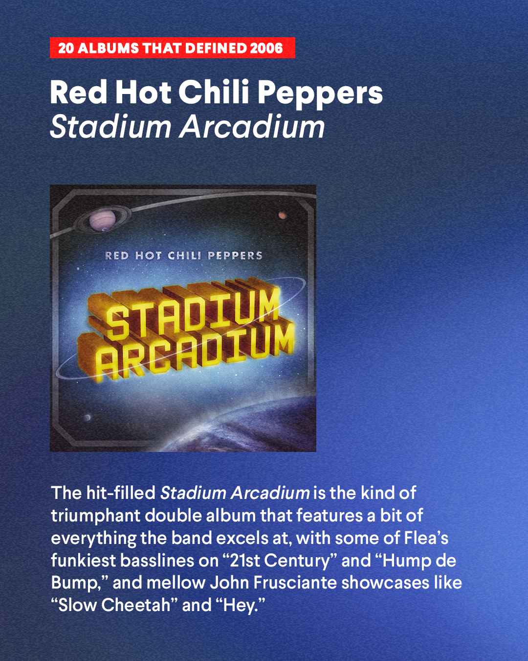 What are your feelings on Stadium Arcadium? 🪐