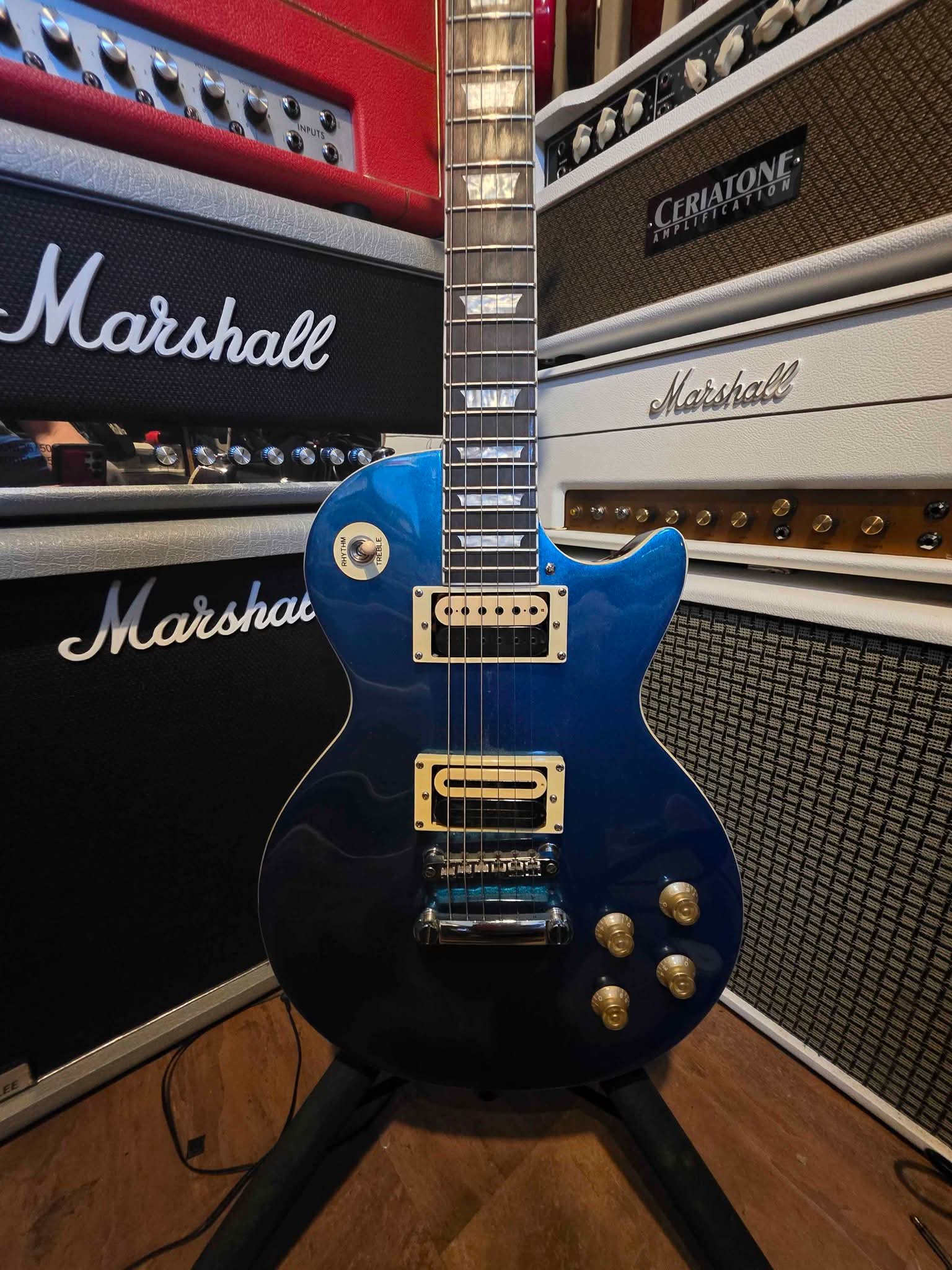 Chibson LP blue sparkle - Electric Guitars - Patchogue, New York ...