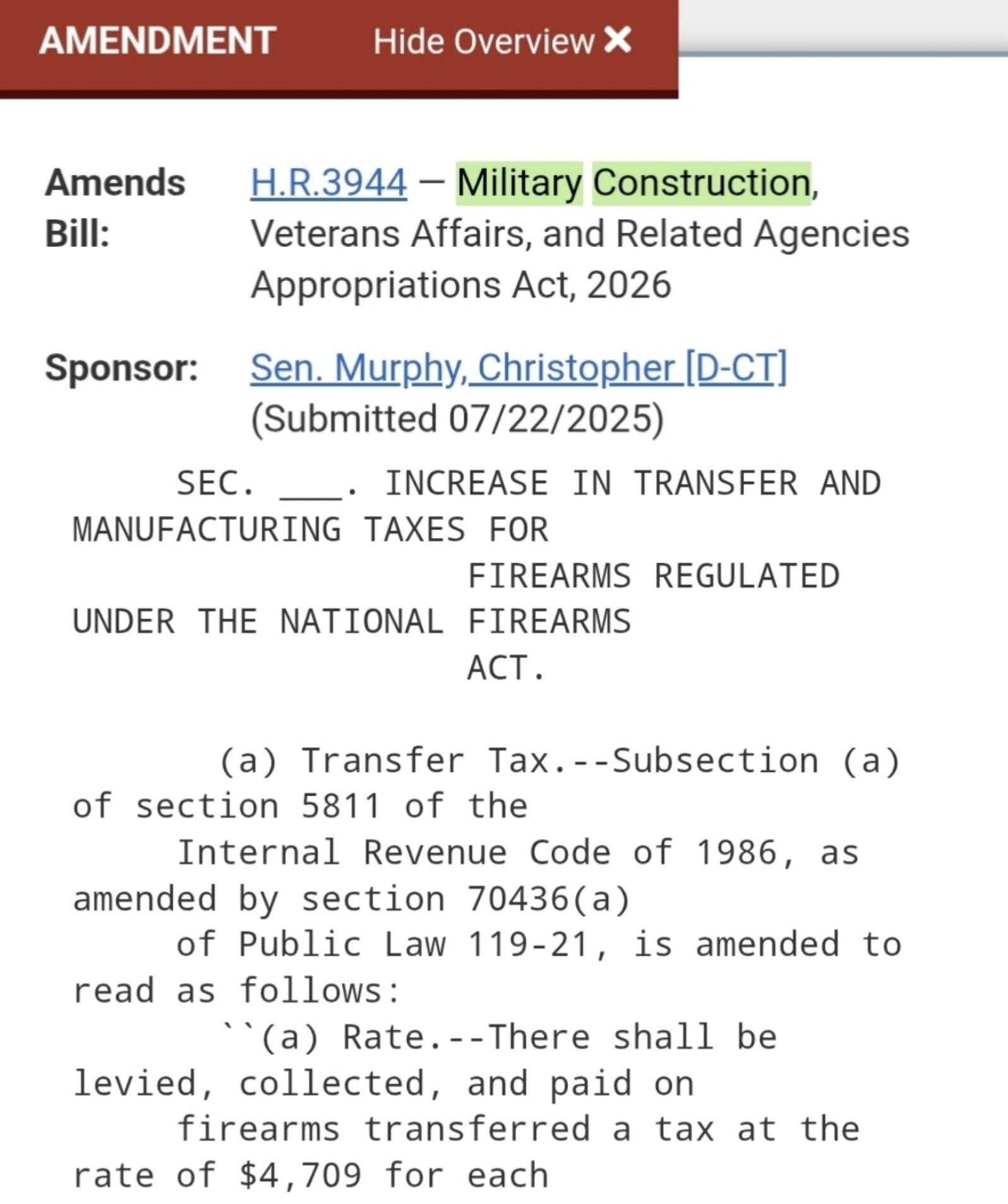 The 2ND - A Amendment has been introduced to raise the tax stamp to ...