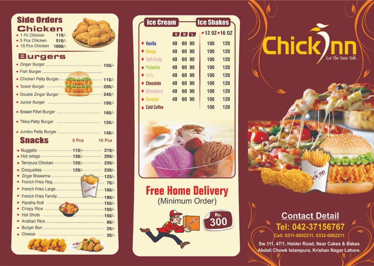 Chick Inn - New Menu ...!!! | Facebook