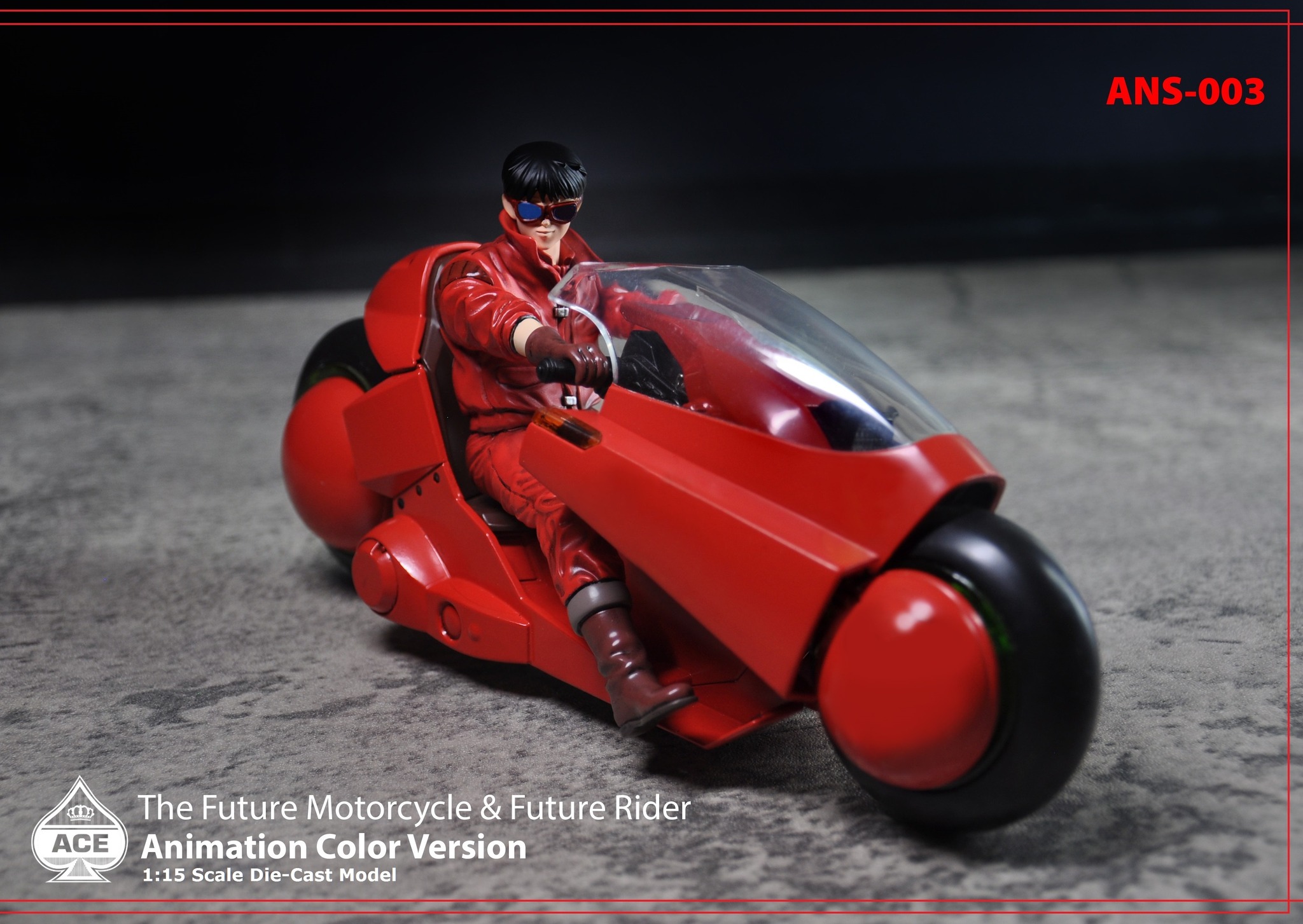 Ace Toyz ANS-003 1:15 The Future Motorcycle + Biker DX Version Red